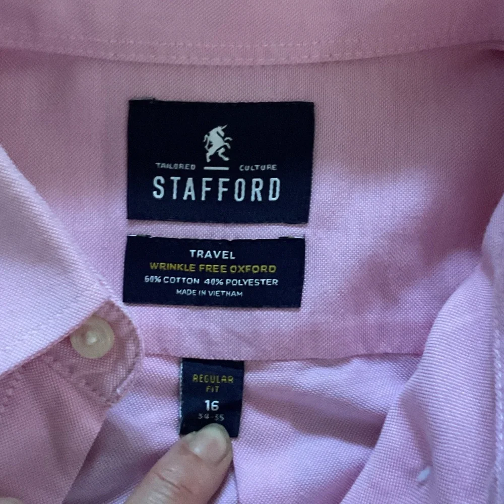 Stafford Light Pink Dress Shirt 16/34 - Picture 2 of 3